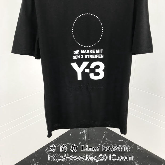Y-3山本耀司 19ss早春新款 刺繡簽名印花短袖 定制純棉面料 高版本男女同款 ydi2108